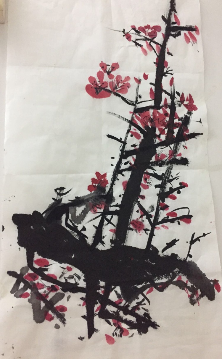 ?伊伊-广东省·广州市·黄埔区--我家两位七八岁小宝贝刚学的国画，才秀一下，献丑了！！嘻嘻。。。