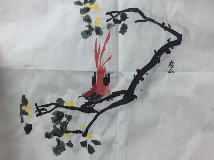 ?伊伊-广东省·广州市·黄埔区--我家两位七八岁小宝贝刚学的国画,才秀一下,献丑了!!嘻嘻。。。