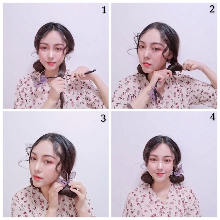狐小仙``~~-辽宁省·沈阳市·和平区--盘发器,步骤图加效果图,还有两个剪辑的视频~完成。